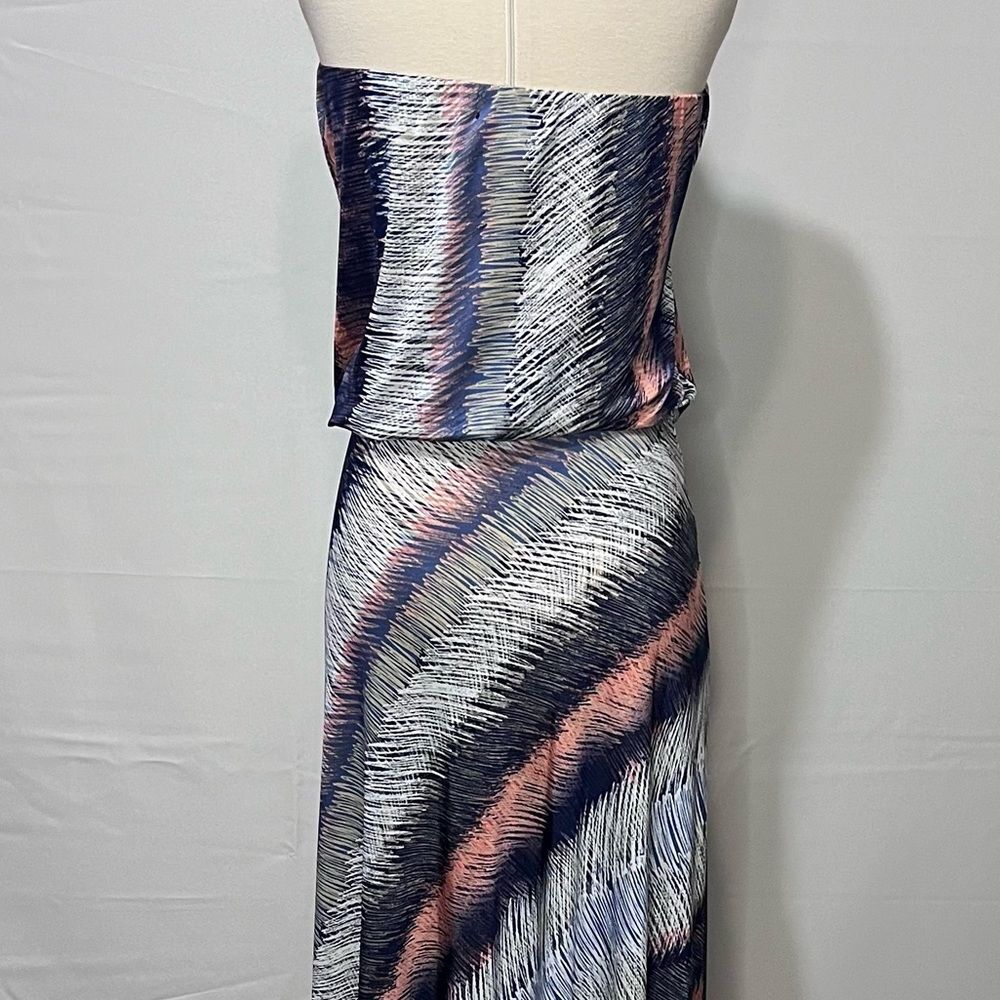 Veronica M Womens Maxi Dress Strapless Solana Multicolor Blouson Size XS - Picture 8 of 10